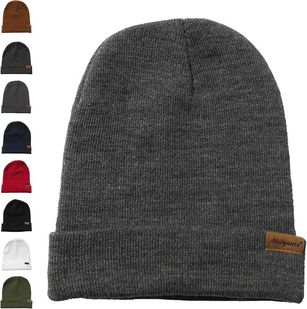 Beanie Hats for Men & Women - Warm Stocking Caps for Men & Women, Cuffed Knit Thermal Hats, Gift for Him & Her