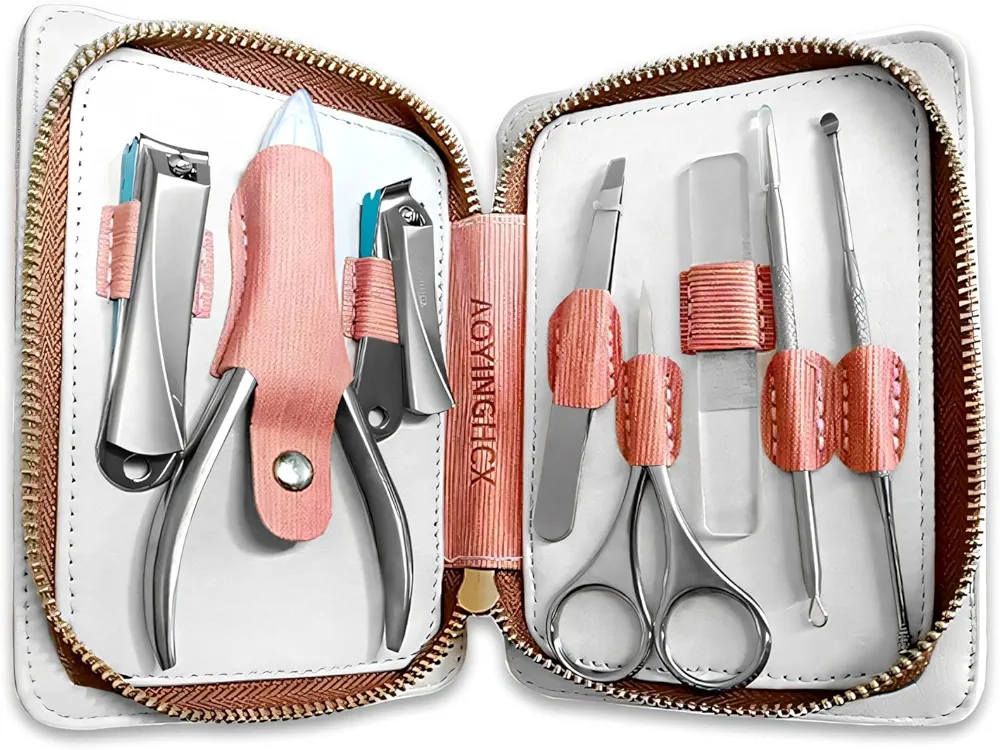 Manicure and Pedicure Kit, 8-Piece Nail Grooming Set Manicure Set fingernail Manicure kit for Women Finger Nail Clipper Set for Women fullkit A Nail kit Suitable for Everyone Nail