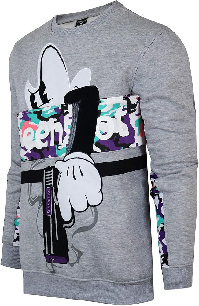 SCREENSHOT CREWNECK test Mens Urban Hip Hop Premium Fleece - Pullover Activewear Street Fashion Crew Neack Sweatshirt