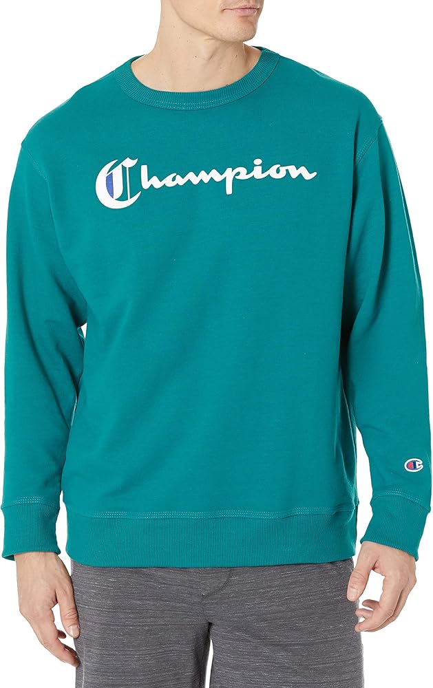 Champion Men's Powerblend Fleece Crew, Old English Script