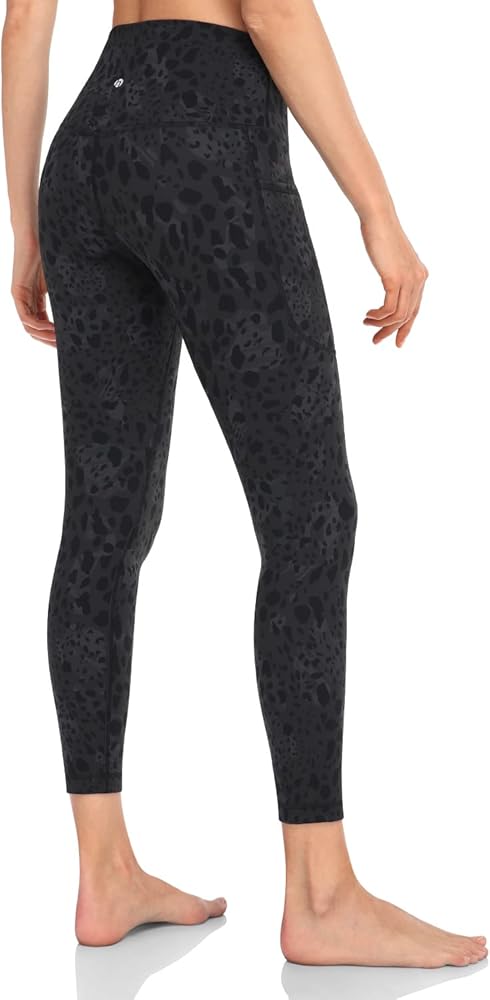 HeyNuts Essential 7/8 Leggings with Side Pockets for Women, High Waisted Tummy Control Compression Pants 25''