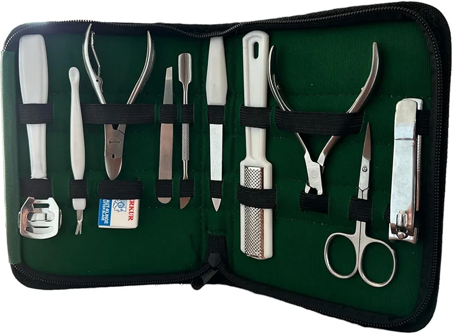 Professional 11-Piece Manicure and Pedicure Kit with Case - All-in-One Grooming Set for Personal Care