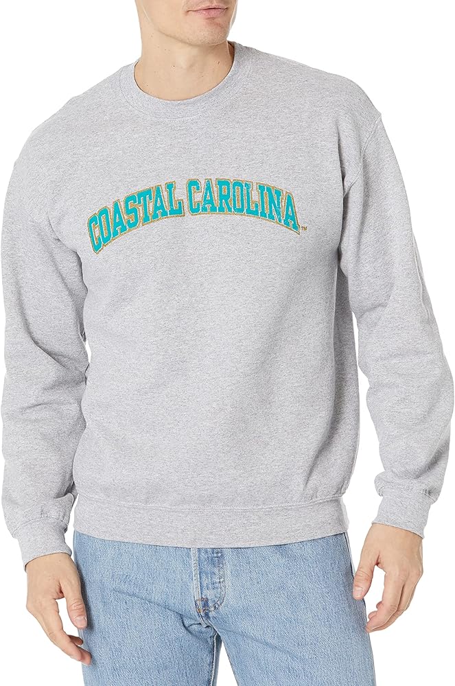 NCAA Coastal Carolina Chanticleers 50/50 Blended 8-Ounce Vintage Arch Crewneck Sweatshirt