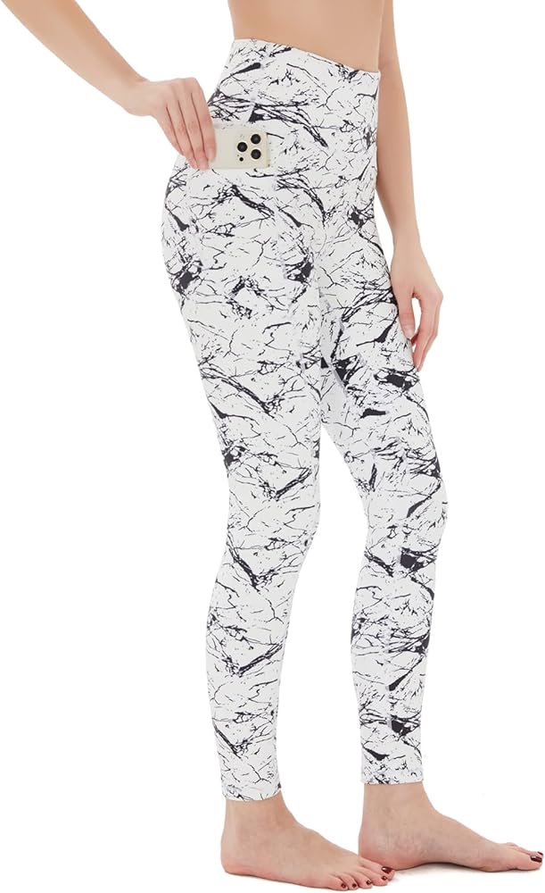 ccko High Waisted Leggings for Women with Pockets, Womens Yoga Pants Stretch Workout Leggings Tummy Control