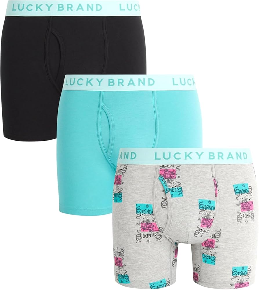 Lucky Brand Men's Boxer Briefs - 3 Pack Athletic Compression Quick Dry Underwear - Boxers for Men (Sizes: S-XXL)
