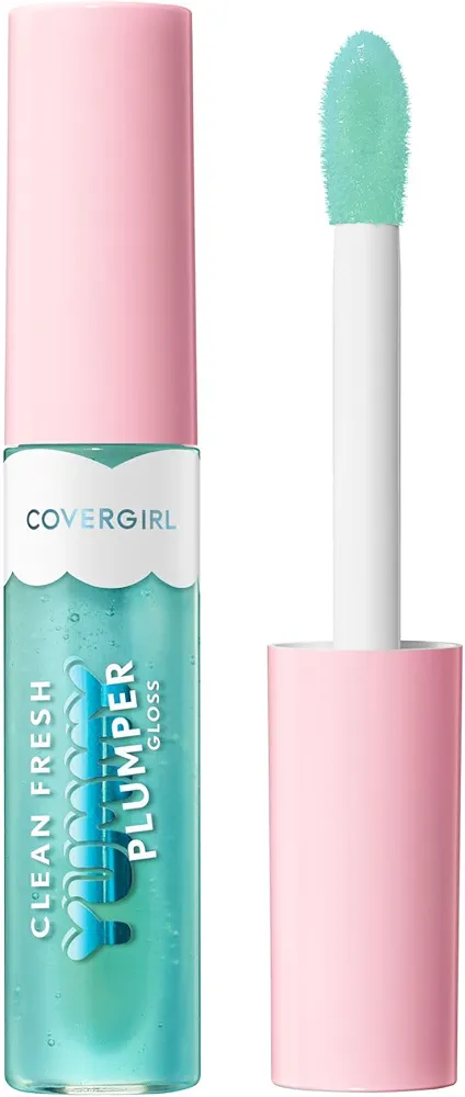 Covergirl Clean Fresh Yummy Gloss, 800 Minter Is Coming, Plumper Gloss, Shiny Gloss, Vegan Formula, Volumizing Lip Plumper, Easy to Apply, Minty Flavor, 0.33oz