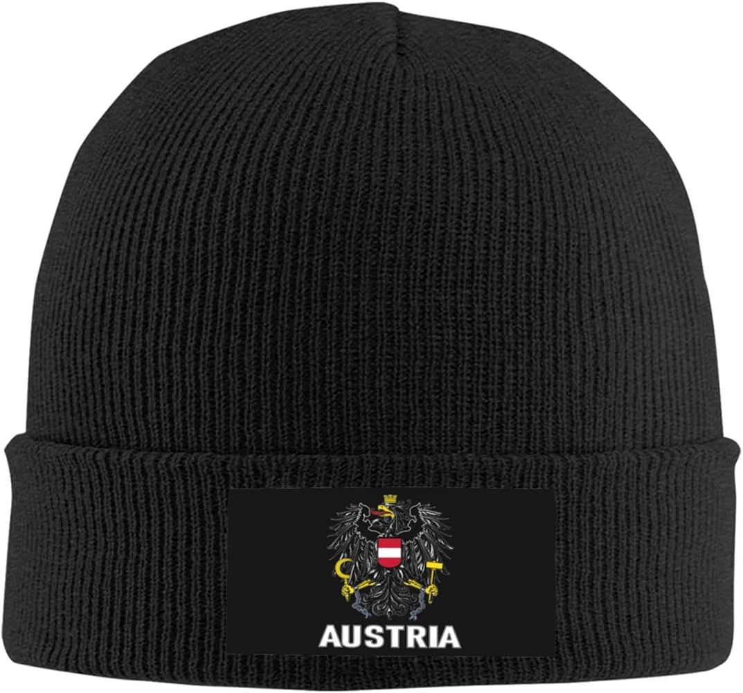 Coat of Arms of Austria Flag Austrian Emblem Knit Hat Beanie for Men Women Unisex Winter Knitted Stocking Hats