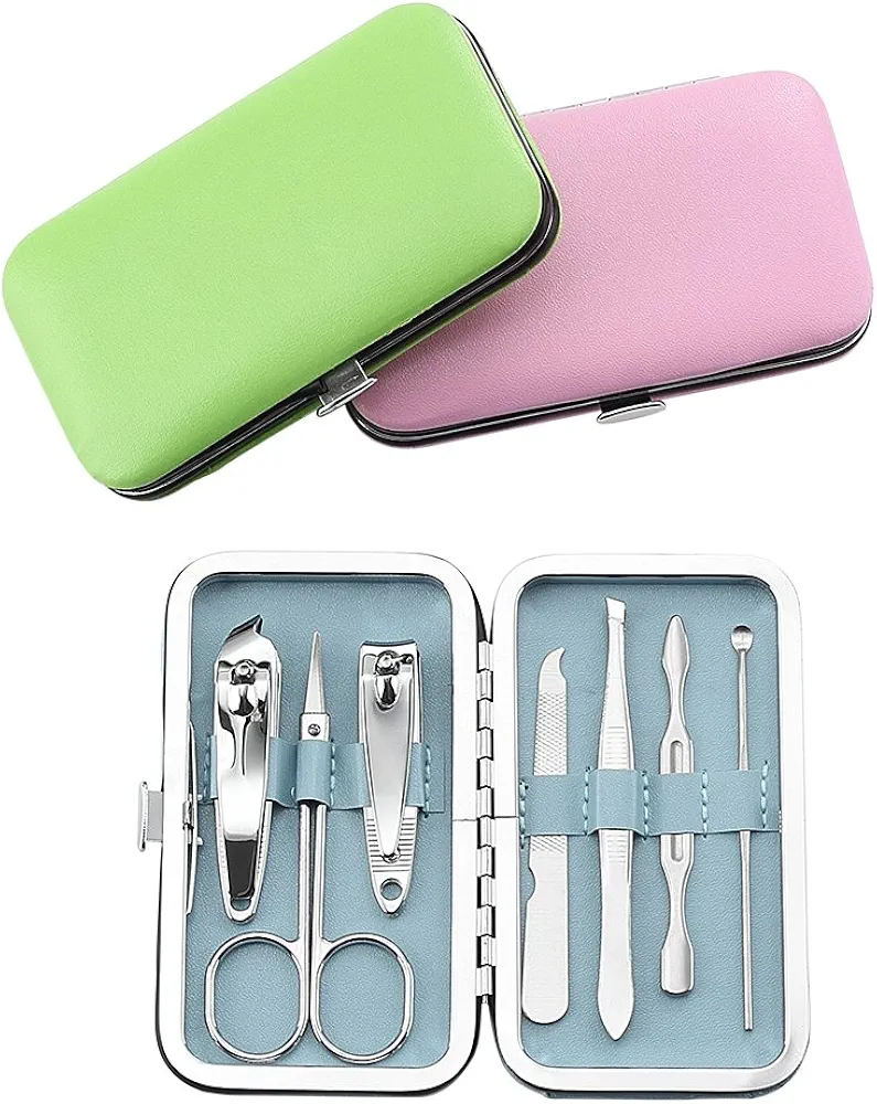 3 Pack 7Pcs Manicure Set, Stainless Steel Nail Clipper Set with case, Personal Pedicure Kit for Women Men Girls Travel