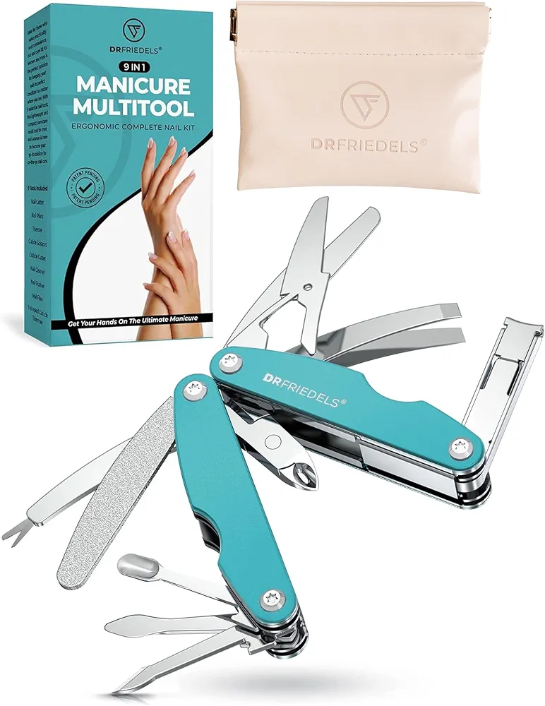 Manicure and Pedicure Kit - 9 in 1 Professional Manicure Set For Women & Men with Cuticle Trimmer, Cuticle Remover, Cuticle Pusher - Nail Techs & Nail Lovers’ Manicure Set Professional by DrFriedels