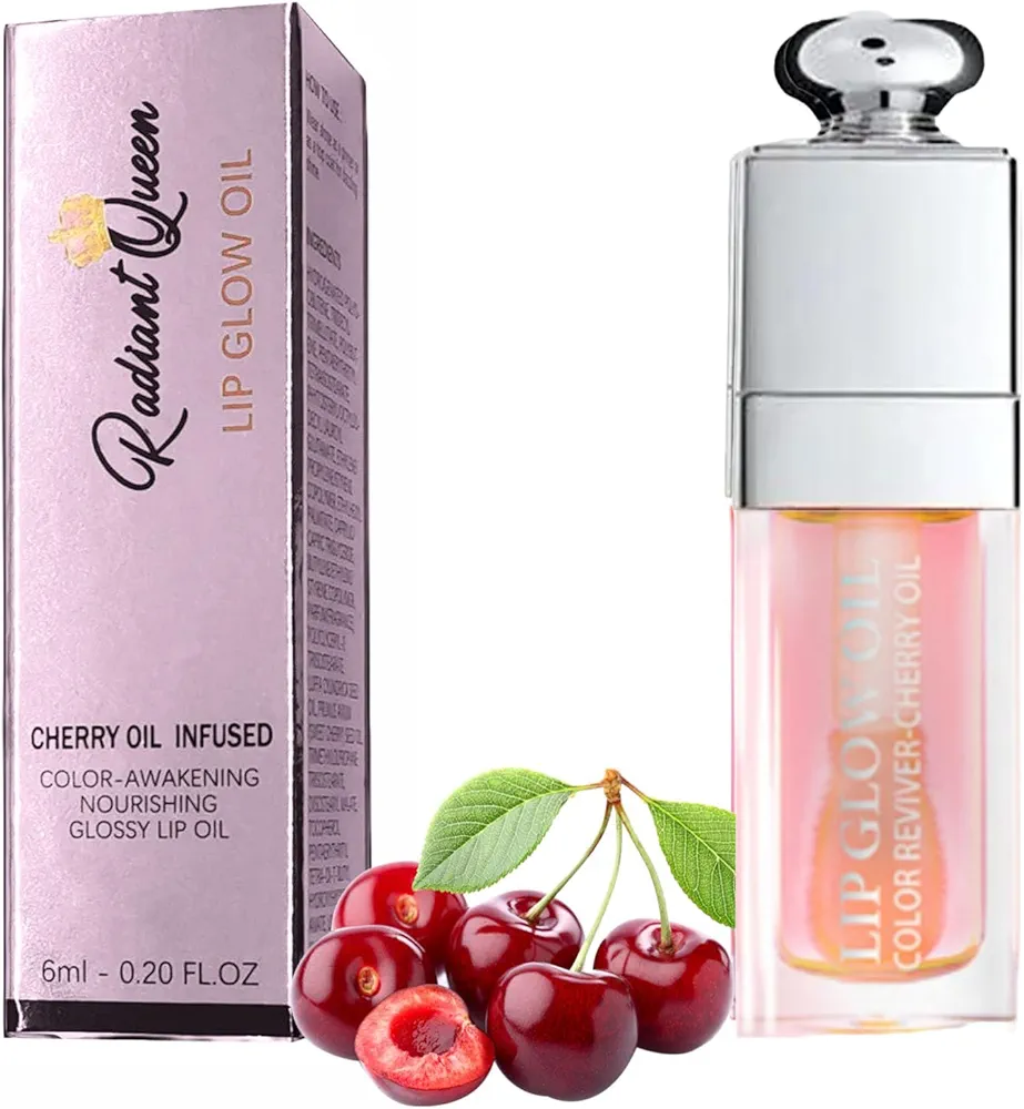 Lip GlowOil - Watermelon ColorI Maximizing, Moisturizing and Revitalizing for Dry Lips with Cherry Fruit Oil, 0.20 FlOz