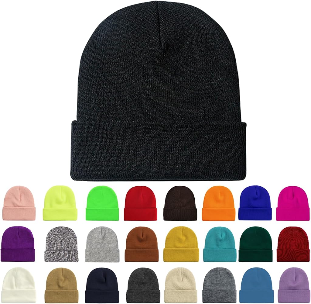 Ruqizhi Beanie Hats for Men Women Slouchy Beanie Hats Winter Knit Cuffed Beanie Soft Hat