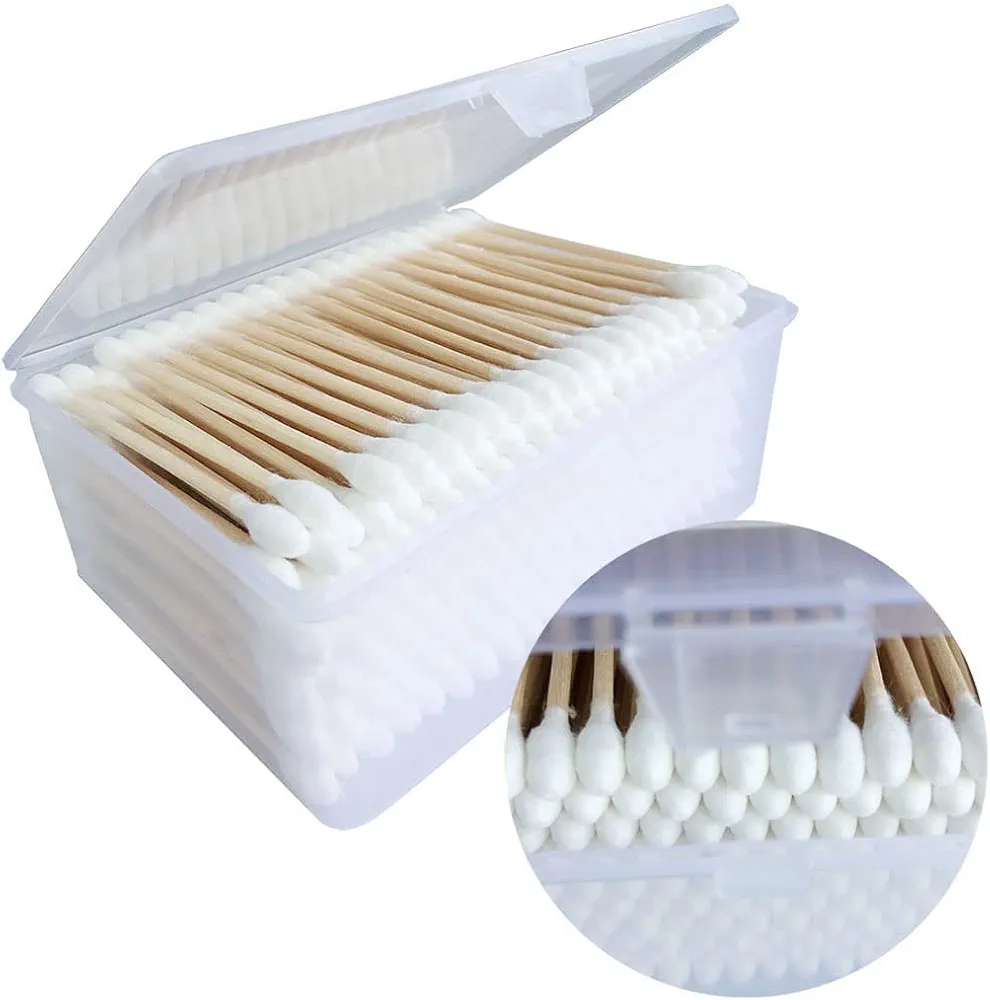 Wooden Stick Cotton Swabs/(200CTx2) - Double Tipped with Cotton Heads- Sturdy Handle - Multipurpose(400CT)