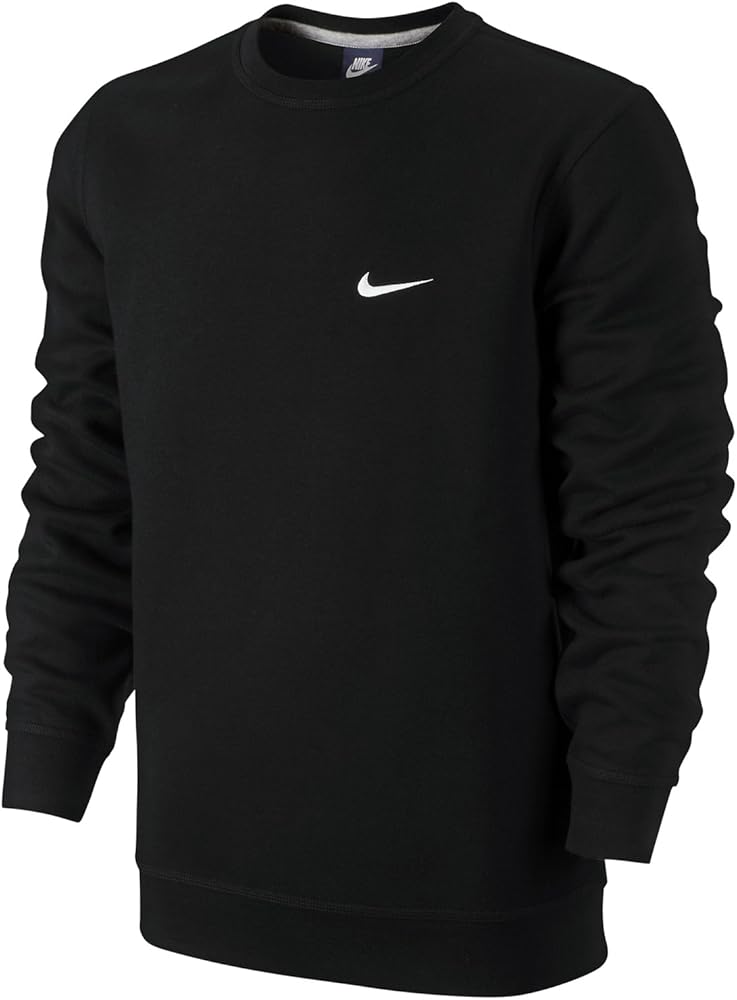 NIKE Club Swoosh Crew Men's Sweat Shirt Black/White 611467-010
