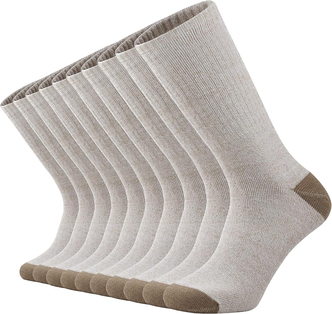 ONKE Cotton Full Cushion Crew Socks for Men Women Athletic Thick Warm Heavy Duty Steel Toe Work Boot Moisture Wicking Control