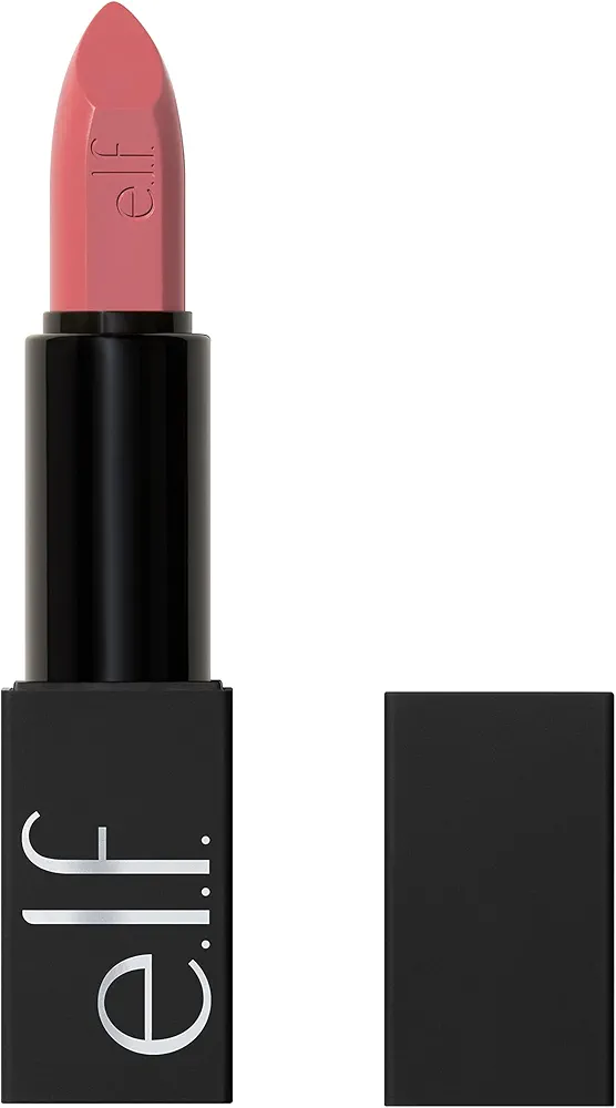 e.l.f. O Face Satin Lipstick, Richly Pigmented, Nourishing & Long-Lasting Creamy Lipstick, Infused With Jojoba, Vegan & Cruelty-Free, Effortless