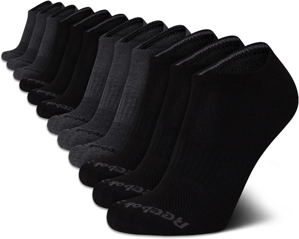 Reebok Men's Low Cut Socks - 12 Pack Performance Cushion Comfort No Show Socks - Breathable Athletic Socks for Men (6-12.5)