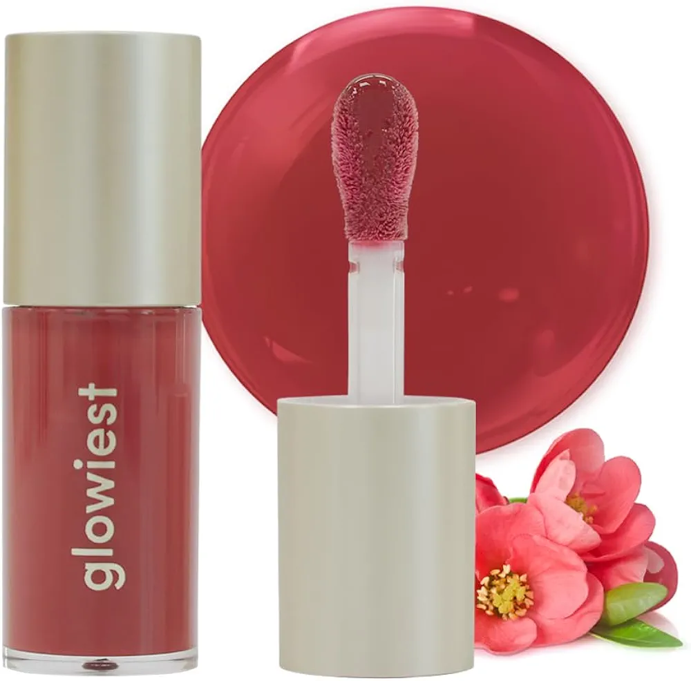 Dream Glow Tinted Lip Oil ; 3-in-1 Formula: Lip Gloss with a high shine finish, Non-sticky Long Lasting | Korean Plumped Tinted Lip Oil - 0.19 fl. oz. 5.7 ml (004 ROSEWOOD, Original)