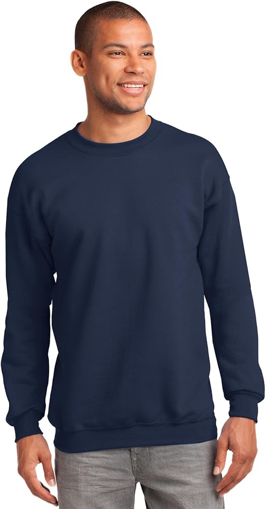 Port & Company Mens Tall Ultimate Crewneck Sweatshirt, Navy, X-Large Tall