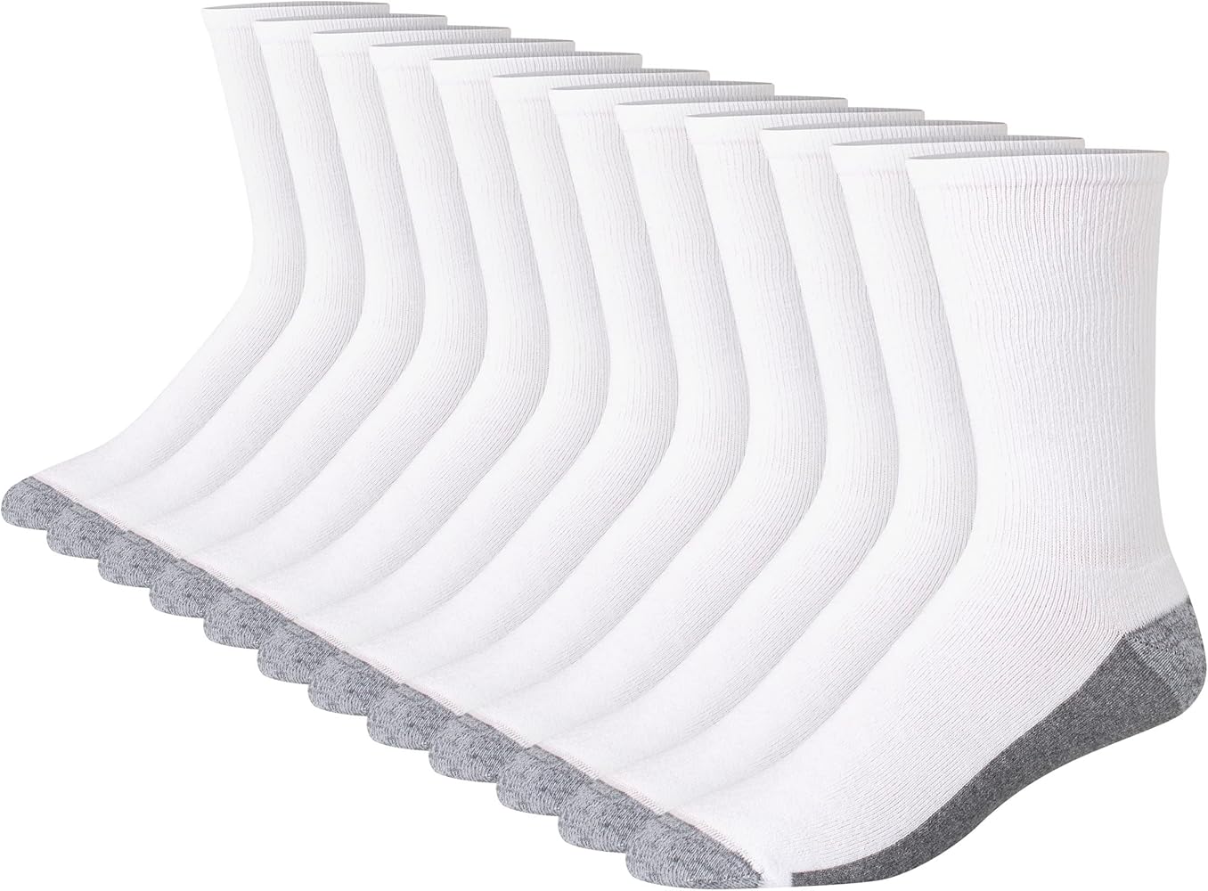 Hanes Men's Max Cushioned Crew Socks, Moisture-Wicking with Odor Control, Multipack