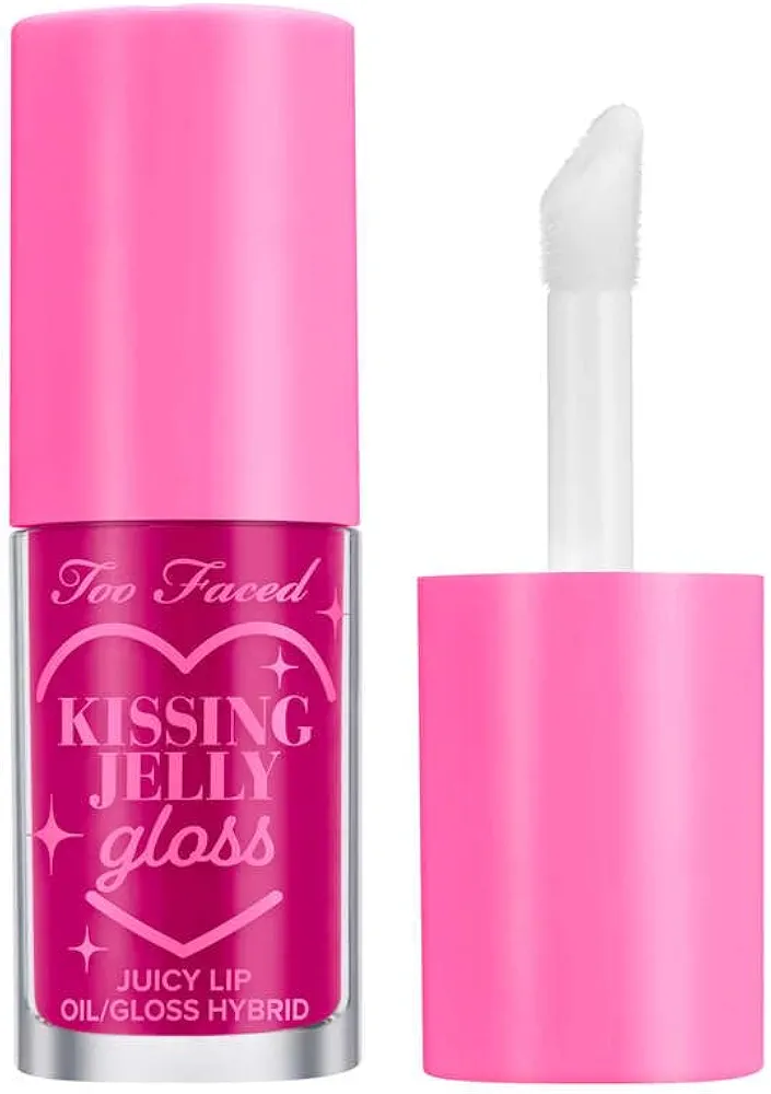 Too Faced Kissing Jelly Lip Oil Gloss | Sunflower & Jojoba Oils, 0.15 fl. oz.