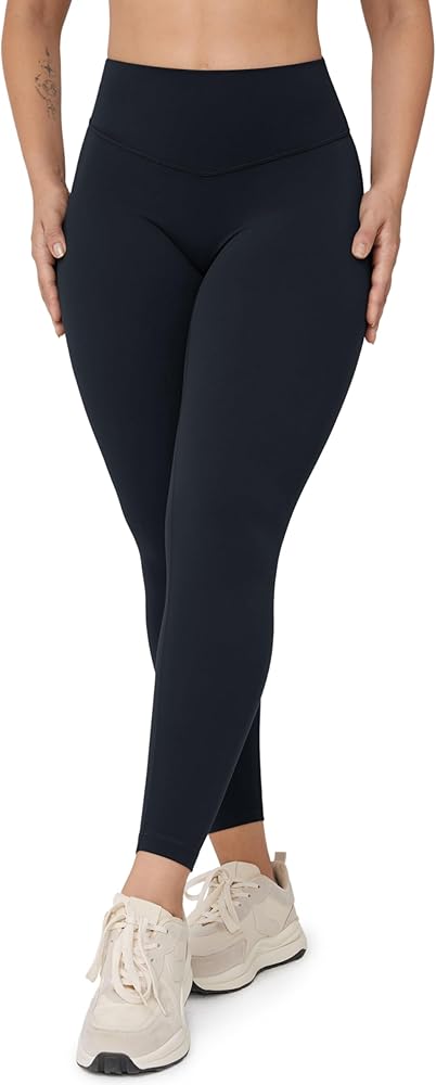 Hugcurve No Front Seam High Waisted Workout Leggings for Women Buttery Soft Yoga Pants Gym Athletic Tights - 25''