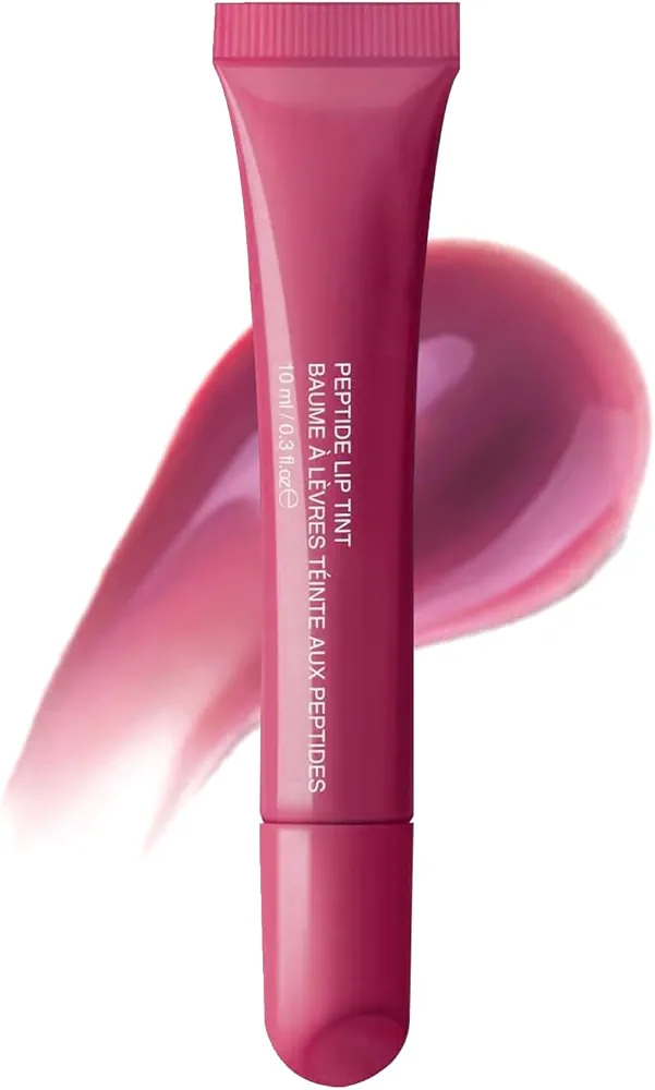 Peptide Lip Tint Hydrating Lip Gloss, High Shine Nude Color Hydrating Finish Lip Glow Oil, Soft Tube Lip Balm Long-lasting Moisturizing Lipstick, Hydrating Glow Reviver Lip Care Oil (03#)