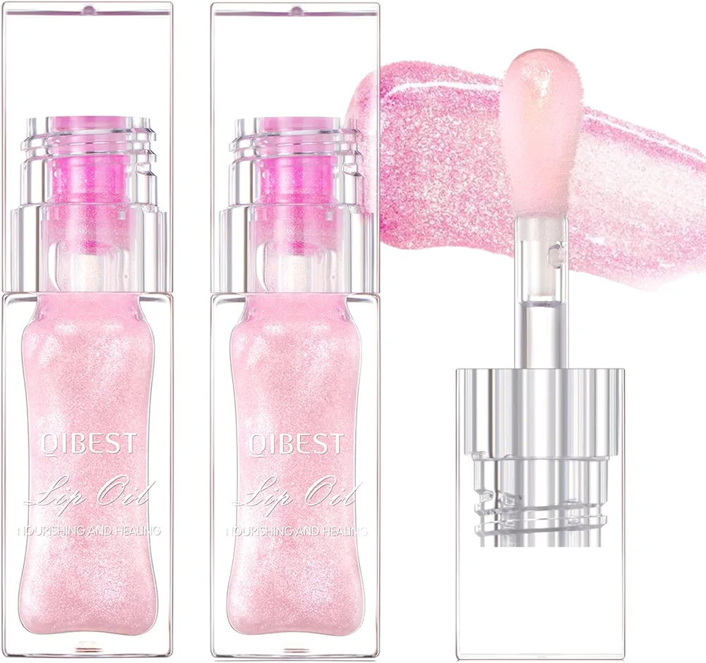 Color Changing Lip Oil,2Pcs KTouler Cosmetics Nourishing Lip Glow Oi, Plumping Color Changing Lip Oil, Long Lasting Non-sticky Hydrating Lip Oil