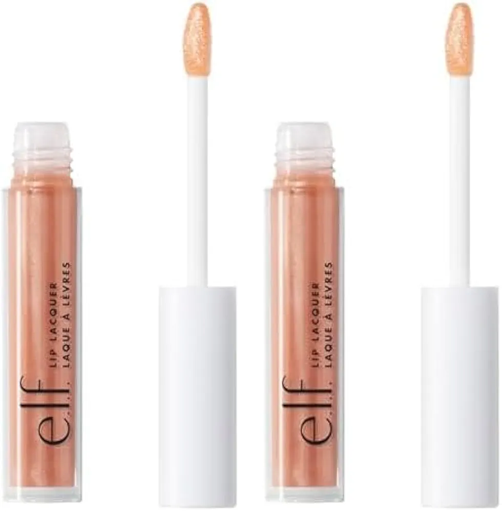 e.l.f., Lip Lacquer, Moisturizing, Shiny, Non-Sticky, Long Lasting, Provides Maximum Color, Glides On, Fantasy, 0.08 Fl Oz (Pack of 2)