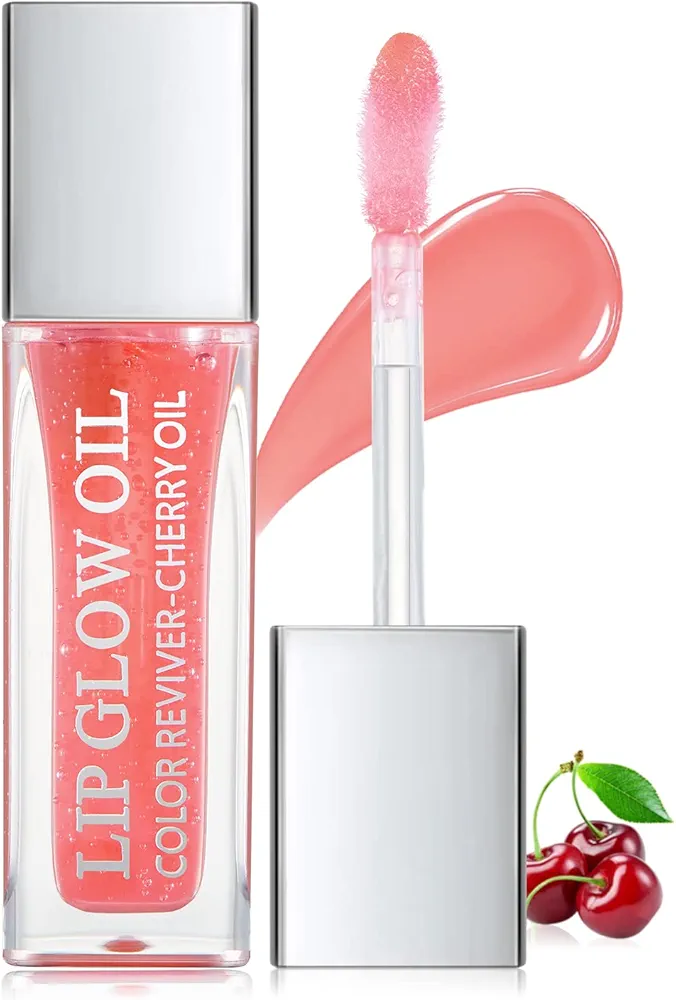 Hydrating Lip Glow Oil, Plumping Lip Gloss Transparent Lip Oil Tinted for Lip Care and Dry Lips, Non Sticky, Shiny and Moisturizing (03)