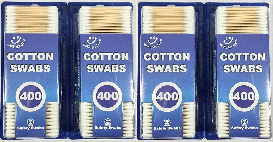 Wooden Cotton Swabs (1600) 100% Cotton Double Tipped Cotton Buds Wood Stick Qtip