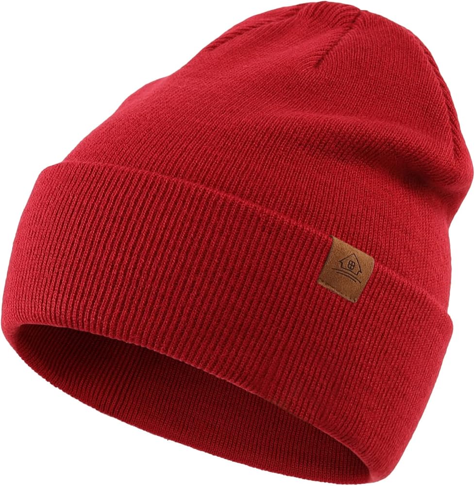 Home Prefer Mens Winter Hats Acrylic Knit Cuff Beanie Cap Warm Womens Beanie Hat