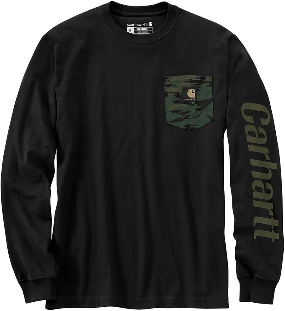 Carhartt Men's Relaxed Fit Heavyweight Long-Sleeve Pocket Camo Graphic T-Shirt