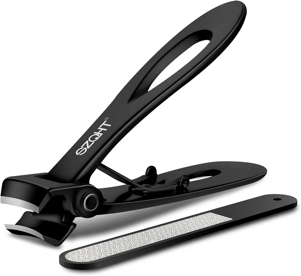 SZQHT Ultra Wide Jaw Opening Nail Clippers Set Toenail Clippers for Thick Nails Cutter for Ingrown Manicure,Pedicure,Men & Women Big(Black)
