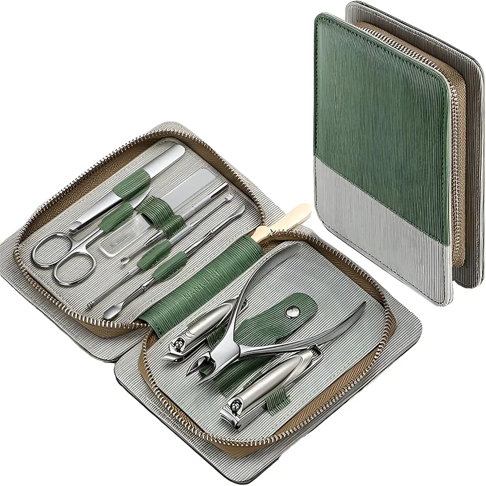 Manicure Sets Pedicure Kits Stainless Steel Nail Clipper Personal Care Tools with PU Leather Case
