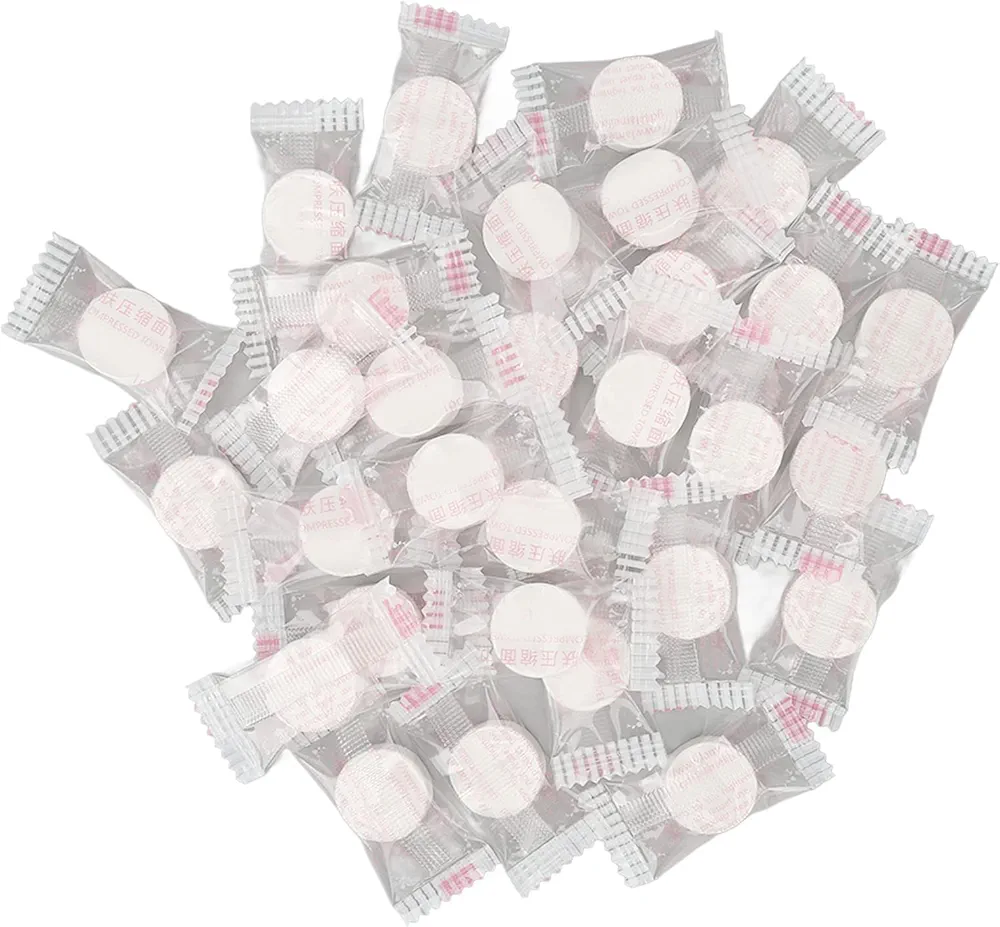 Mini Compressed Towel,30Pcs Disposable Washcloths,Use for Travel Camping Business Trip,Individual Package,Compressed Cleansing Towels for Face