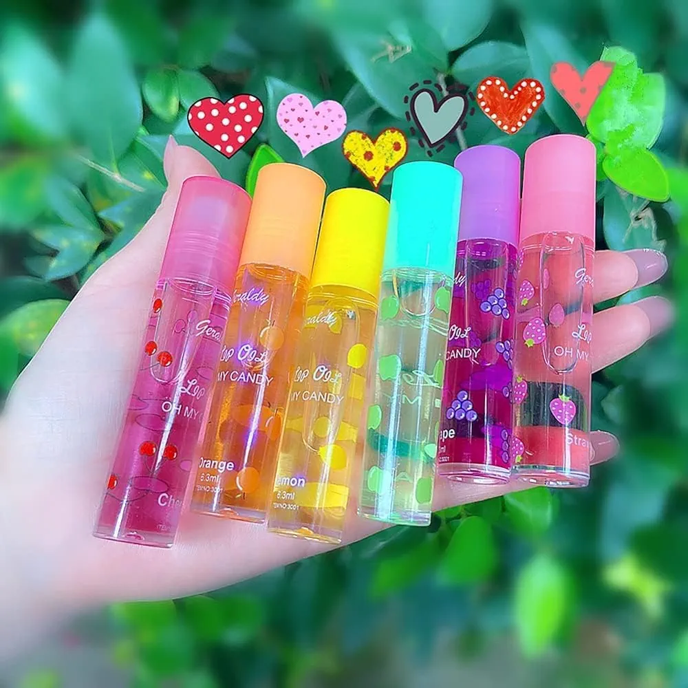 Moisturizing Lip Oil 6 Pcs Roll-on Lip Oil Set Fresh Lip Glaze Transparent Colorless Moisturizing Lip Lotion Hydrating Lip Oil Set for Lip Care (#4)