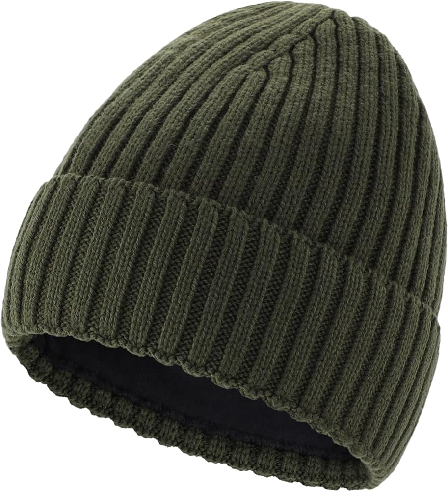 Connectyle Fleece Lined Cuffed Beanie Hat for Men Women Knitted Winter Wool Beanies Skull Cap Warm Watch Hat