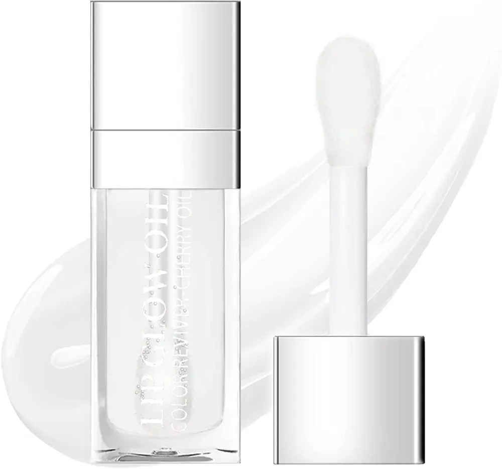 Lip Oil Hydrating Tinted Lip Balm, Plump Lip Gloss Lip Care Transparent Toot Lip Oil Tinted (004# Transparent)