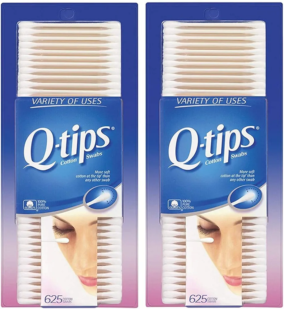 Q-Tips Cotton Swabs, 625 Count, Pack of 2