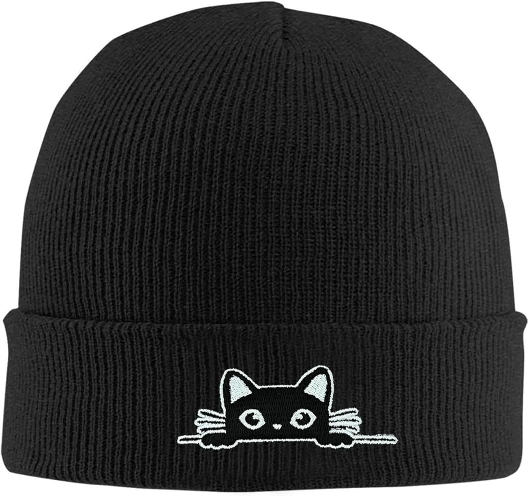 Rose Embroidered Beanie Cap Soft Knit Hat for Women Men Chemo Sleep