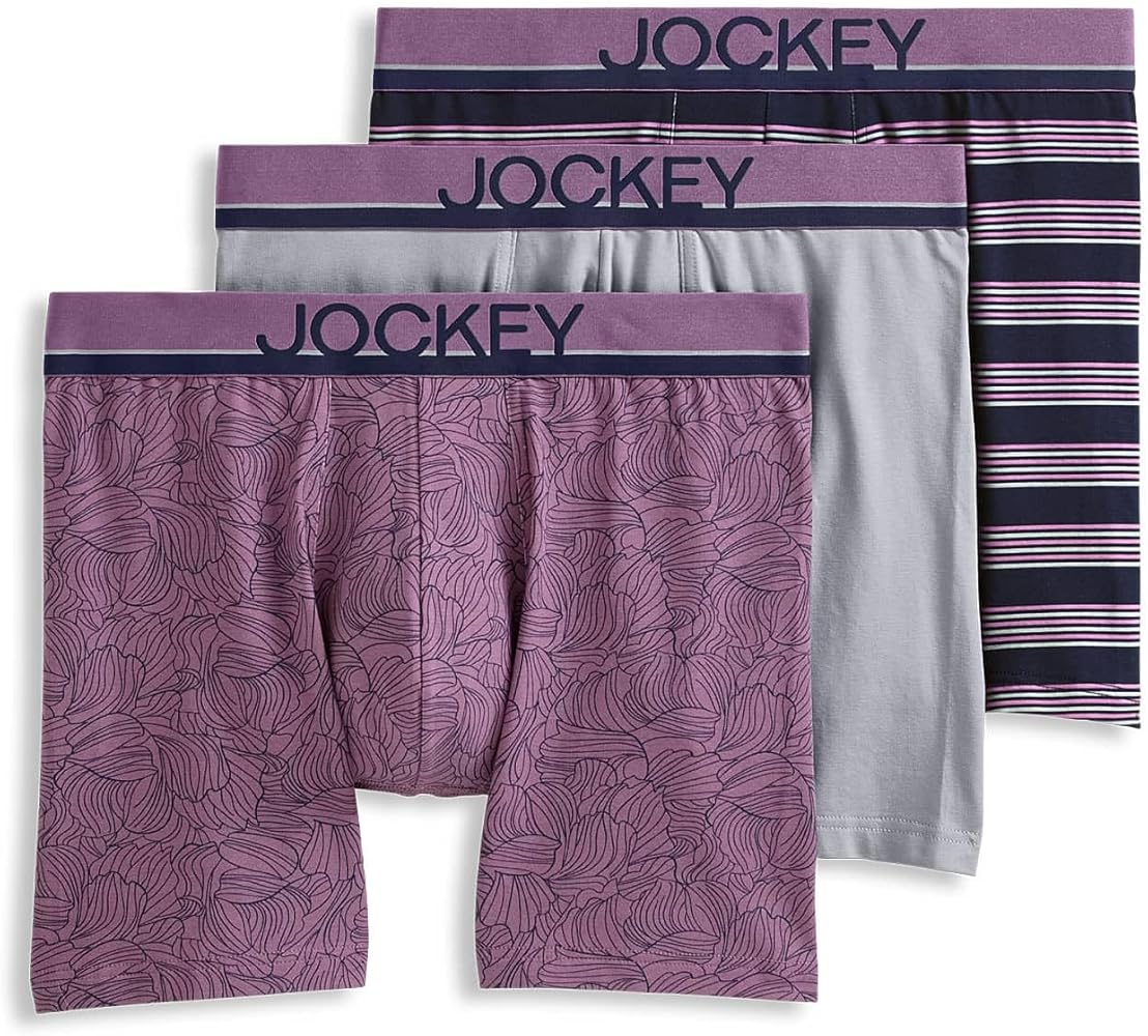 Jockey Men's Underwear Casual Cotton Stretch 6" Boxer Brief - 3 Pack