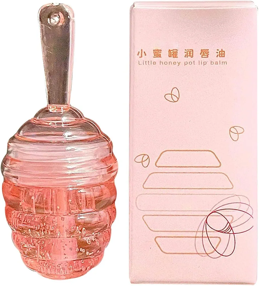 Honey Lip Oil for Hydrating &Prevention Dry and Crack Lip Scrubs Exfoliator, Plumping Hydrating Lip Oil, Lip Moisturizing Treatment Nourishing Lip Gloss, Non-Sticky Lip Care Gift for Women
