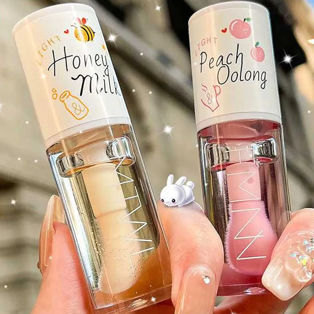 Crystal Jelly Moisturizing Lip Oil 2Pcs Hydrating Lip Gloss Set Plumping Lip Oil Balm Long Lasting Glow Oil Lip Care Tools (2Pcs, Crystal Lip Oil)