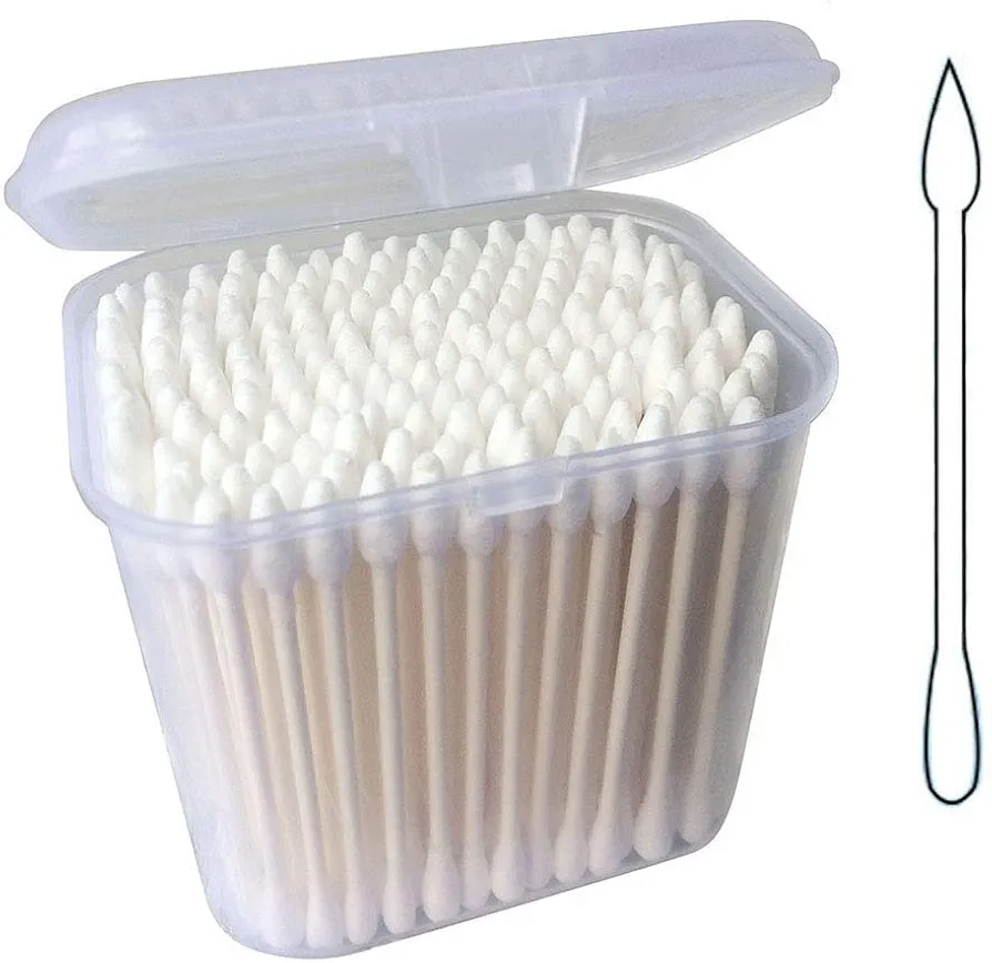 Paper Stick Cotton Swabs/180CT - Double Tipped Compact Quality Cotton Heads - Strong Toughness Handle - Multipurpose, Safe, Highly Absorbent (1 Pack)