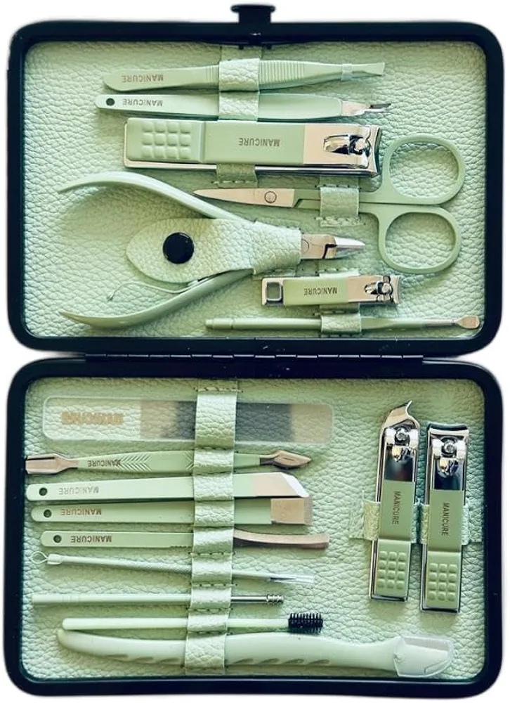 Professional Grooming Manicure Set Nail Clippers Pedicure Kit | Portable Travel Grooming Case| 18 Pieces Nail Care Tools