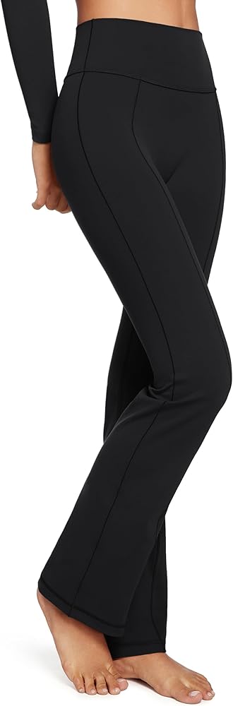 High Waist Mini Flared Leggings for Women 31" Bootcut Tummy Control Casual Lounge Yoga Pants