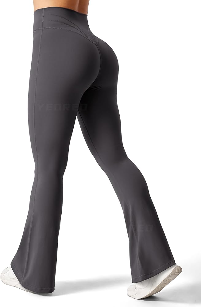 YEOREO Flare Leggings for Women Lynnie Bell Bottom Yoga Pants High Waisted Tummy Control Bootcut Workout Leggings