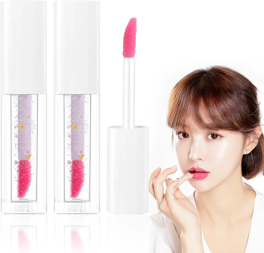 Boss Up Lip Oil,Boss Up Cosmetics Color Changing Lip Glow Oil,Boss Up Lip Gloss Transparent Moisturizing Transparent Plumping Lip Oil Tinted Lip Care and Dry Lips (2 PCS)