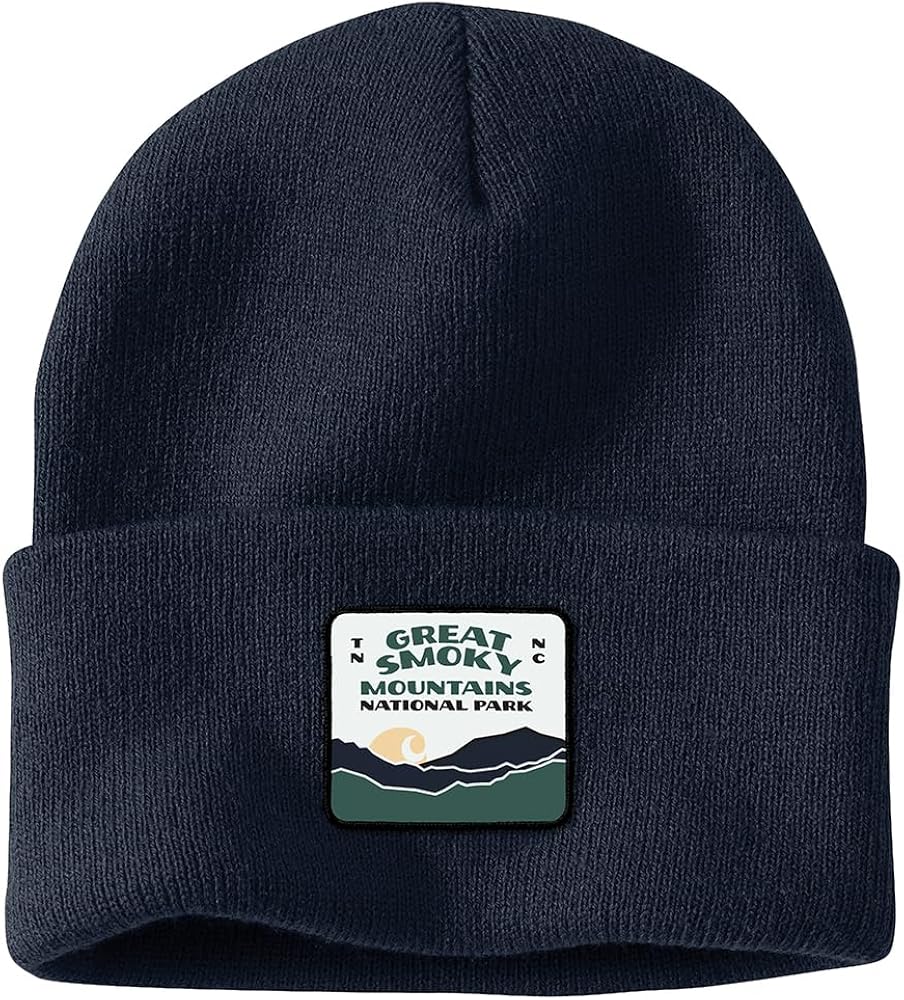 Carhartt Men's 106882 Knit Cuffed Smoky Mountain National Park Patch Beanie