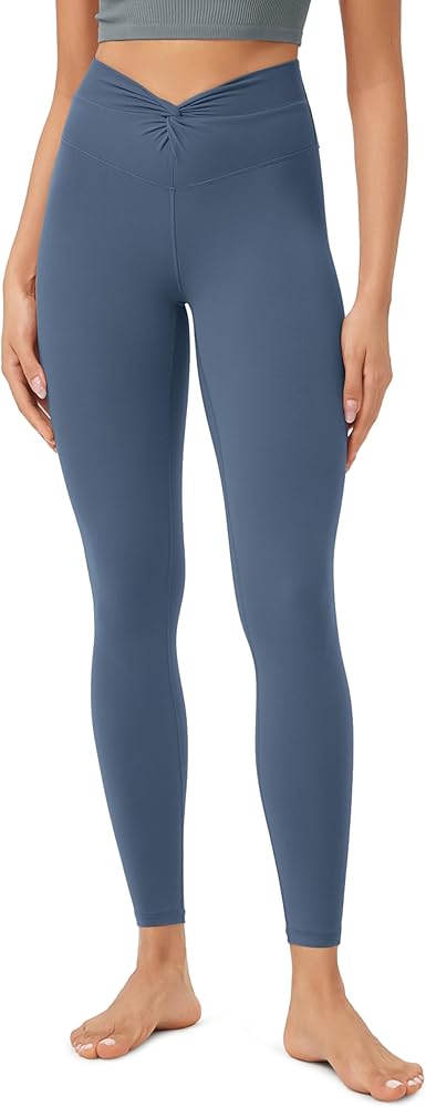 ODODOS Cloud Feeling Twist Yoga Leggings for Women 25" / 28" High Waist Crossover Yoga Pants